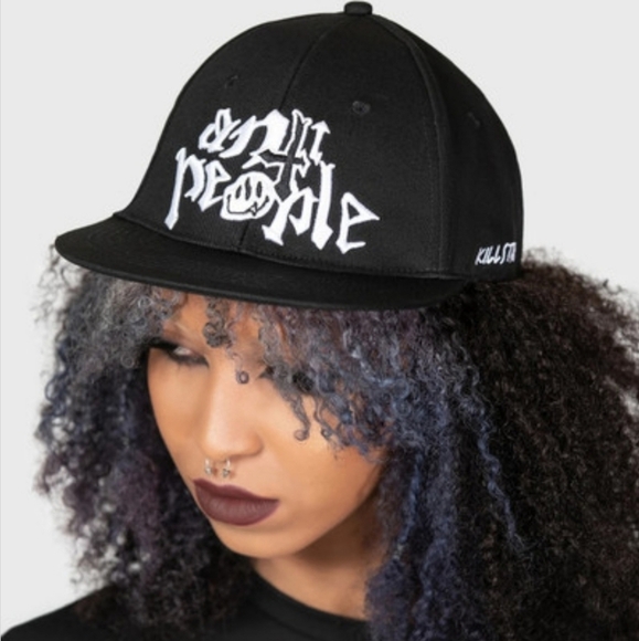 Killstar Accessories - Killstar “Anti People” Trucker Cap–Black Cotton Hat w/ White Embroidery | Unisex